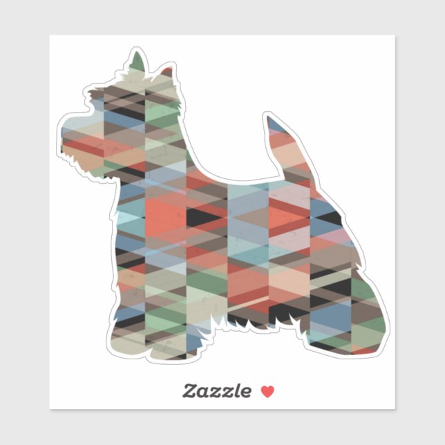 Westie Terrier Geometric Pattern Silhouette (Sheet)