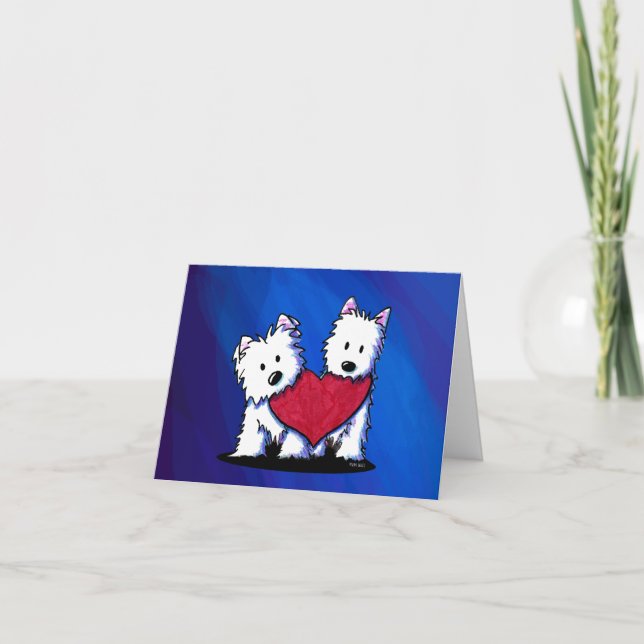 Westie Terrier Heart Duo Card (Front)