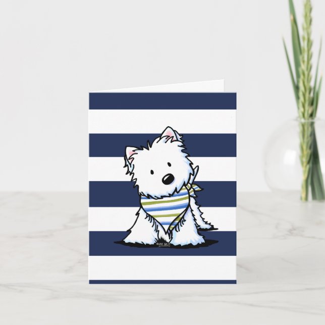 Westie Terrier Nautical Note Card (Front)