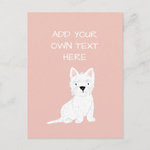 Westie Terrier Personalised Dog Name Postcard