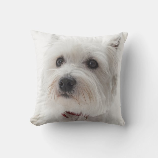 Westie Terrier Pup Pet Dog Throw Pillow Home Decor (Front)