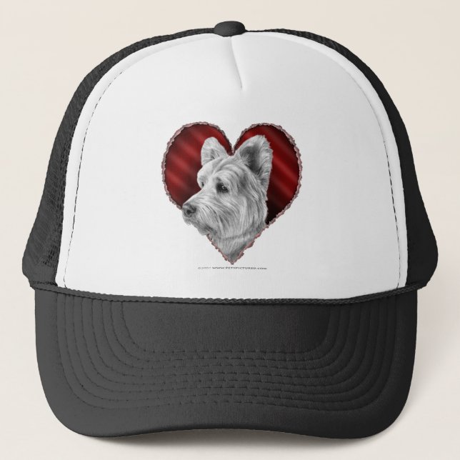 Westie Terrier with Heart Trucker Hat (Front)
