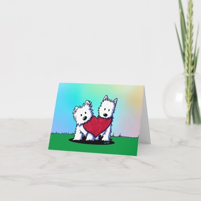 Westie Terriers Valentine Holiday Card (Front)