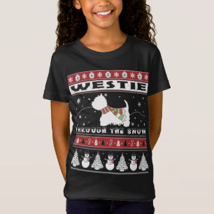Westie Through The Snow Cute Christmas T-Shirt