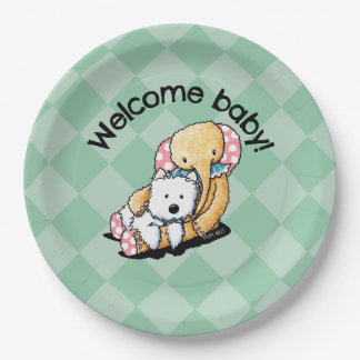 Westie Vintage Circus Friend Baby Shower Paper Plate
