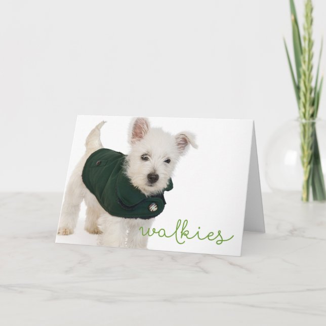 Westie Walkies Blank Note Card (Front)