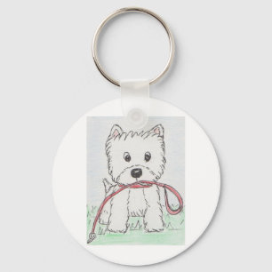 WESTIE WALKIES KEY RING