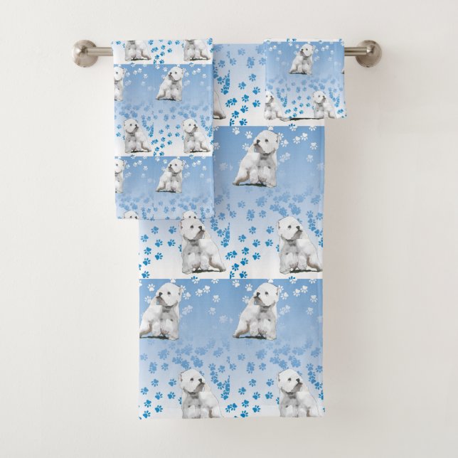 Westie West Highland Terrier Bath Towel (Insitu)