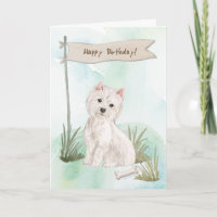Westie West Highland Terrier Under Birthday Sign