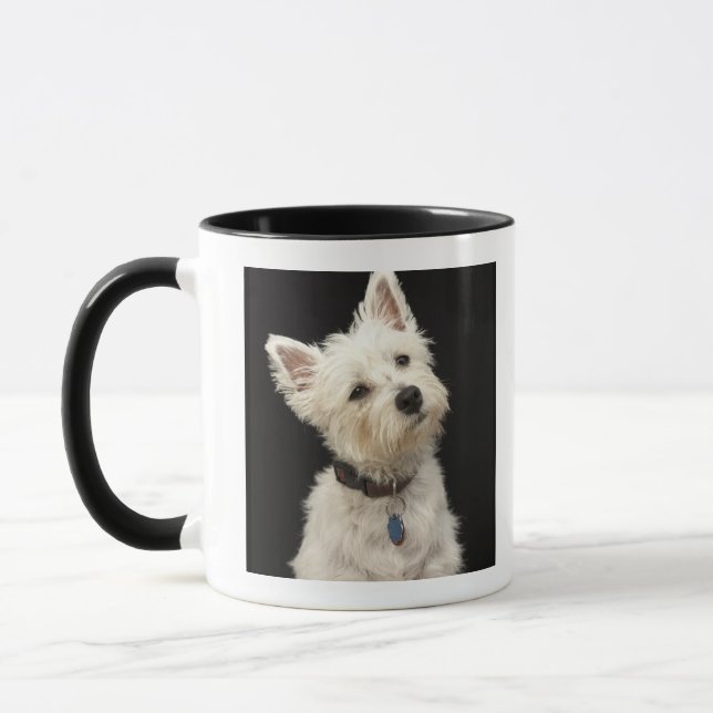 Westie (West Highland terrier) with collar Mug (Left)