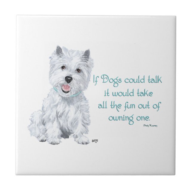Westie Wisdom Ceramic Tile (Front)