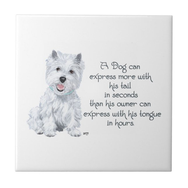 Westie Wisdom Ceramic Tile (Front)