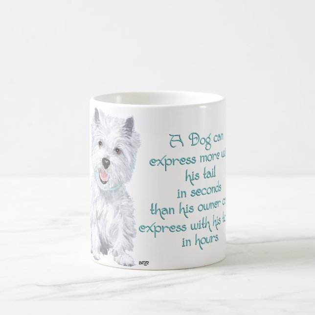 Westie Wisdom - Wagging Tail or Tongue? Coffee Mug (Center)