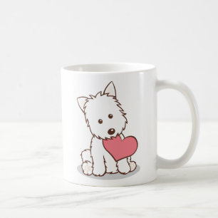 Westie with Heart Shape Mug