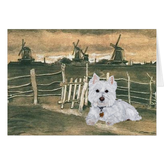 Westie with Windmills (Front Horizontal)