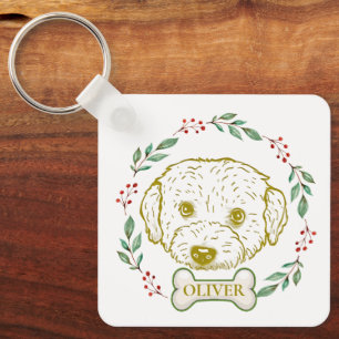 Westiepoo Dog Personalised Key Ring