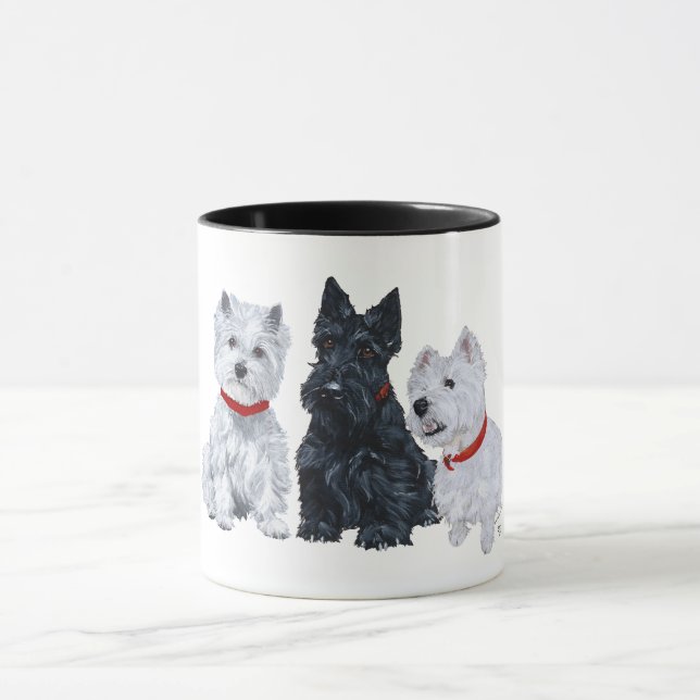 Westies and a Scottie Together Mug (Center)