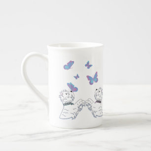 Westies and Butterflies Bone China Mug