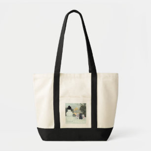 Westies and Scottie with Snowman Tote Bag