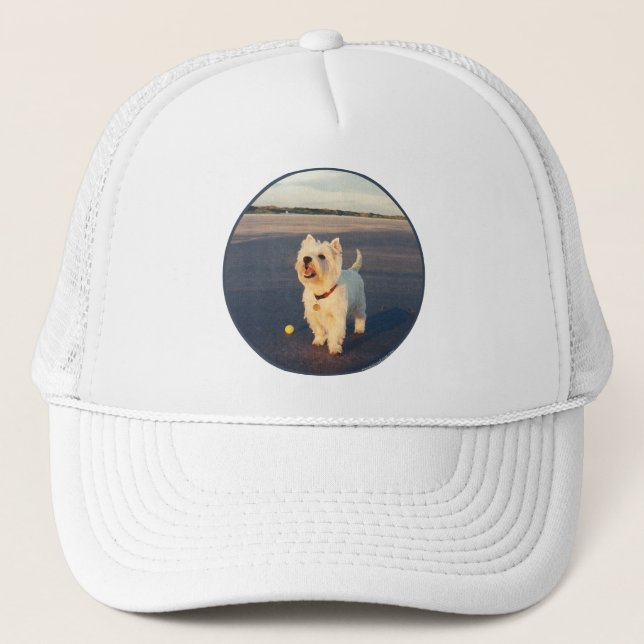Westies and the Ocean Trucker Hat (Front)