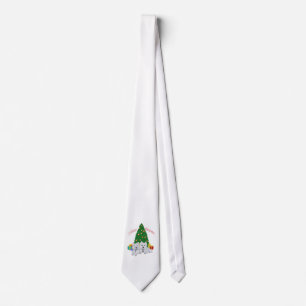 Westies by the Christmas Tree Tie