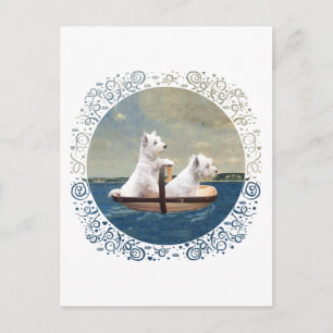 Westies Set Sail Postcard