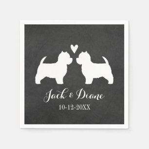 Westies Wedding Couple with Custom Text Napkin