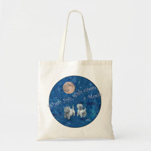 Westies Wishing on the Moon Tote Bag
