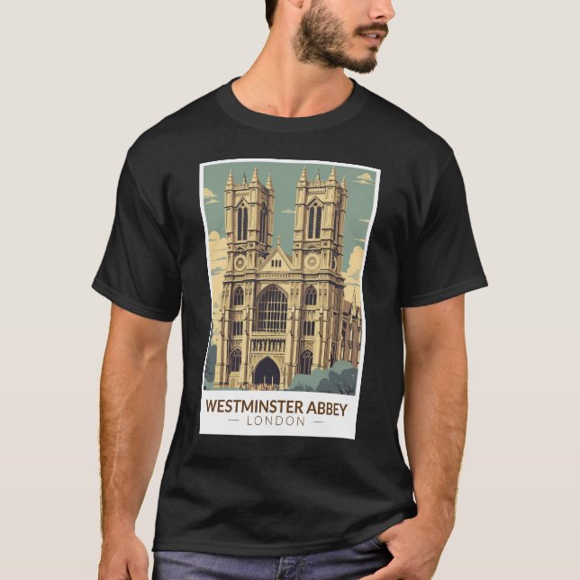 Westminster Abbey England Travel Art Vintage T-Shirt (Front)