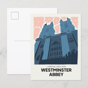 Westminster Abbey London England travel floral Postcard