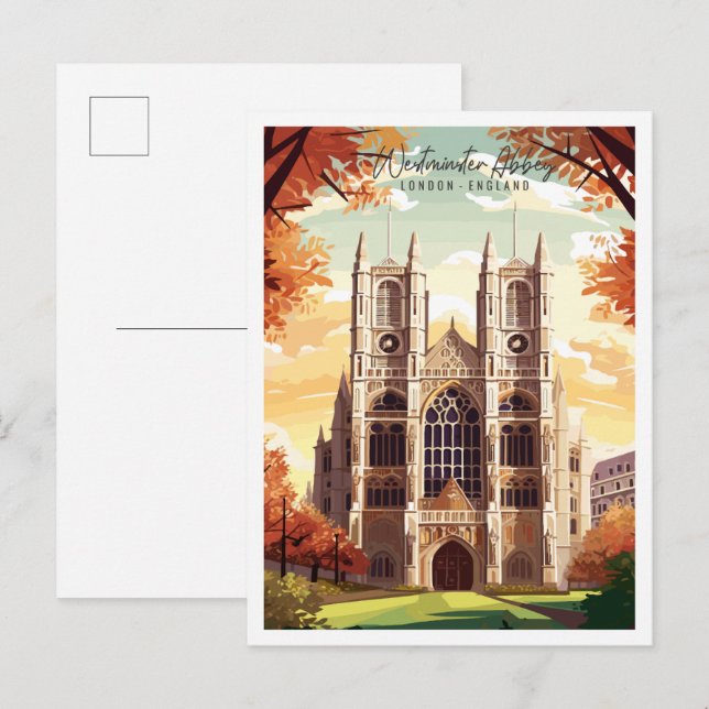 Westminster Abbey London England vintage travel Postcard (Front/Back)