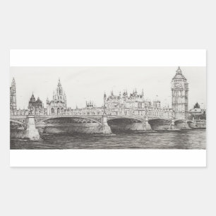 Westminster Bridge London UK. 30/10/2006 Rectangular Sticker
