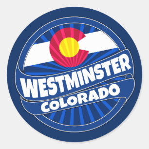 Westminster Colorado flag burst stickers
