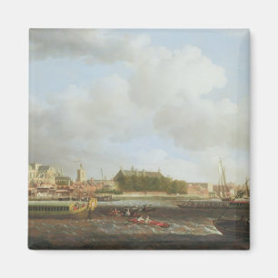 Westminster from Lambeth, with the ceremonial barg Magnet