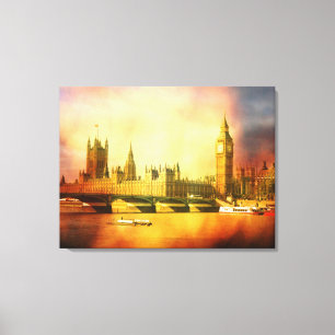 Westminster Palace and Bridge Canvas Print