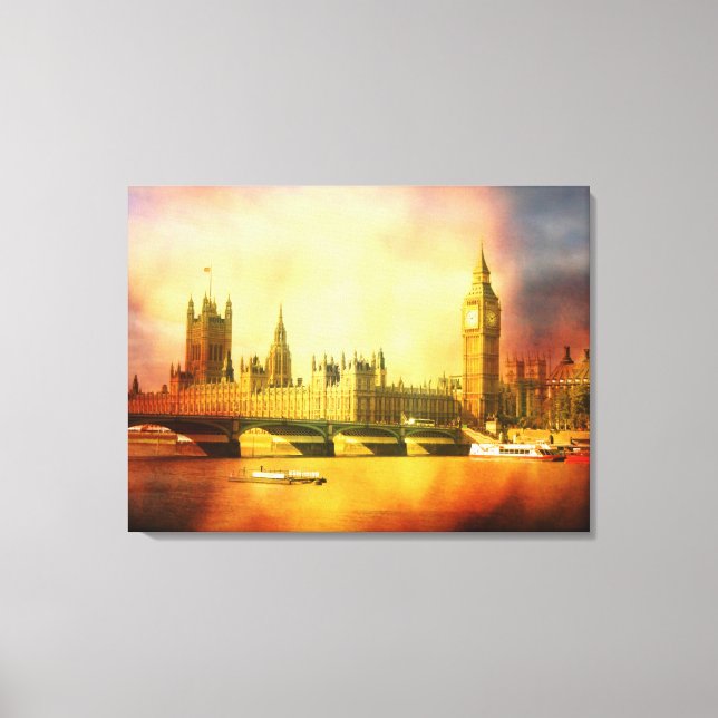 Westminster Palace and Bridge Canvas Print (Front)