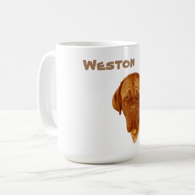 Weston Name With Dogue De Bordeaux, Coffee Mug (Front Left)