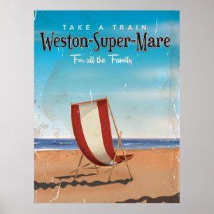 Weston Super Mare vintage travel poster. Poster