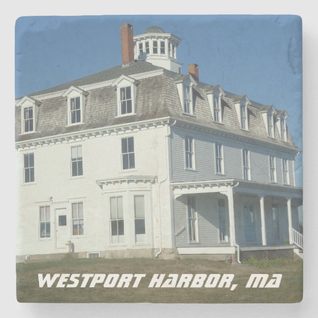 Westport Harbour, MA - Acoxet Stone Coaster (Front)