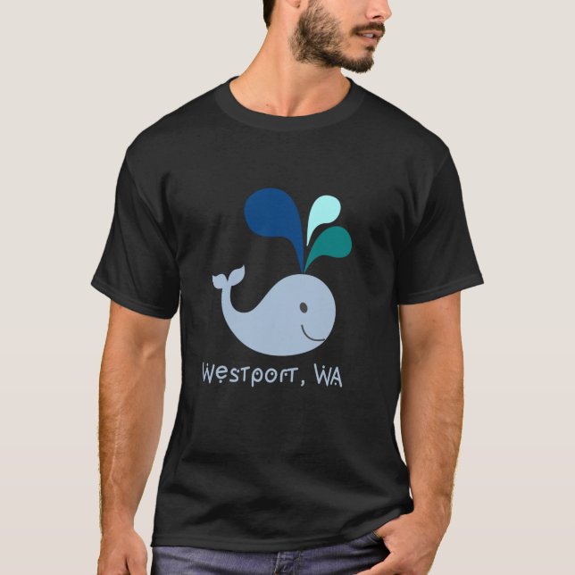 Westport Washington Cute Whale Lover Cartoon T-Shirt (Front)