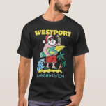 WESTPORT WASHINGTON Santa Christmas Surfing T-Shirt<br><div class="desc">WESTPORT WASHINGTON Santa Christmas Surfing</div>