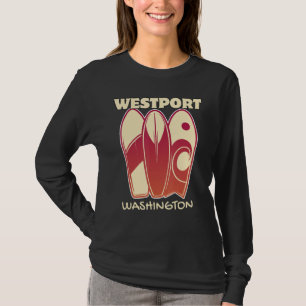 WESTPORT WASHINGTON Surfing Vintage Surfboards Ret T-Shirt