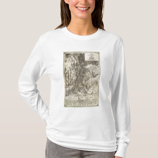 West's New Sectional and Topographical Map Of Utah T-Shirt (Front)