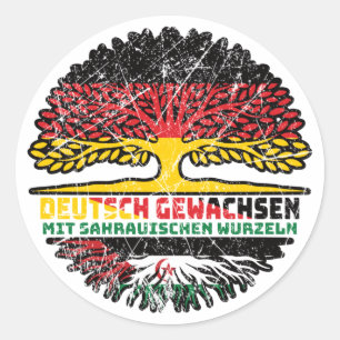 Westsahara Sahaurisch Deutsch Deutschland Baum Classic Round Sticker