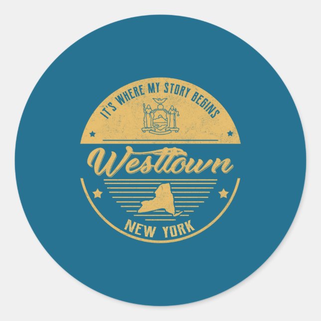 Westtown New York Its Where My Story Begins  Classic Round Sticker (Front)