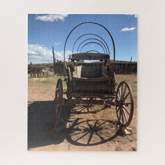 Westward Ho! Remnant of an old covered wagon. Jigsaw Puzzle (Vertical)