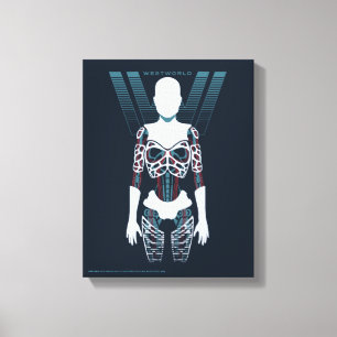 Westworld   Android Skeleton Over Logo Canvas Print