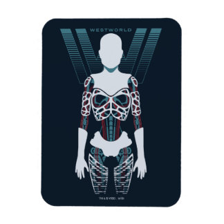 Westworld | Android Skeleton Over Logo Magnet