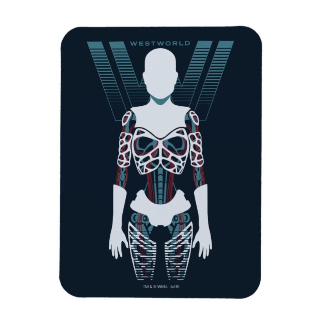 Westworld | Android Skeleton Over Logo Magnet (Vertical)
