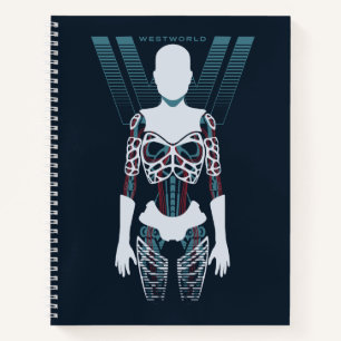 Westworld Android Skeleton Over Logo Notebook